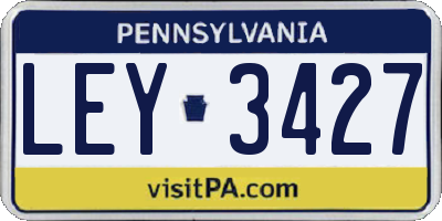 PA license plate LEY3427