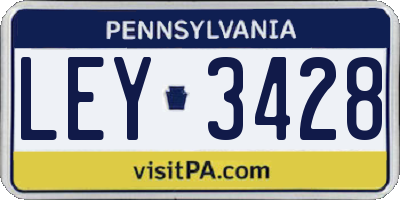 PA license plate LEY3428