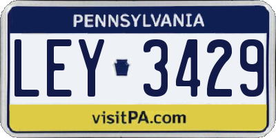PA license plate LEY3429