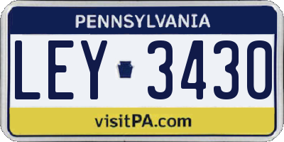 PA license plate LEY3430