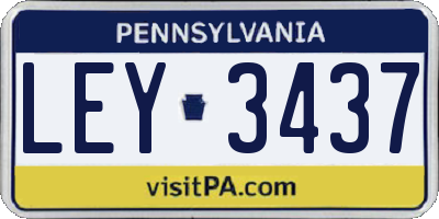 PA license plate LEY3437