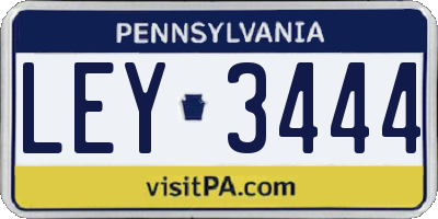 PA license plate LEY3444