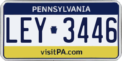 PA license plate LEY3446