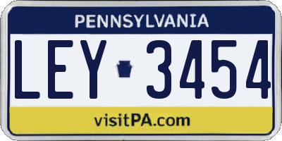 PA license plate LEY3454