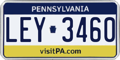 PA license plate LEY3460