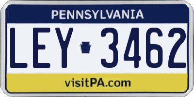 PA license plate LEY3462