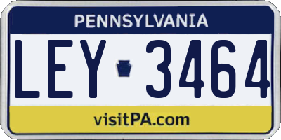 PA license plate LEY3464