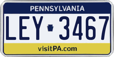 PA license plate LEY3467