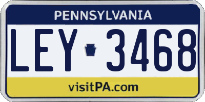 PA license plate LEY3468