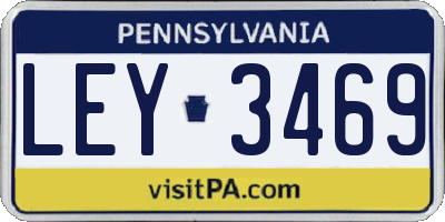 PA license plate LEY3469