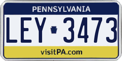 PA license plate LEY3473