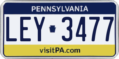 PA license plate LEY3477