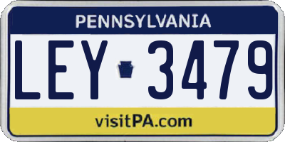PA license plate LEY3479