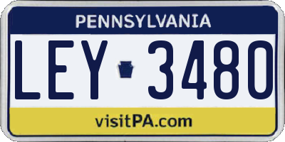 PA license plate LEY3480