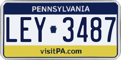 PA license plate LEY3487