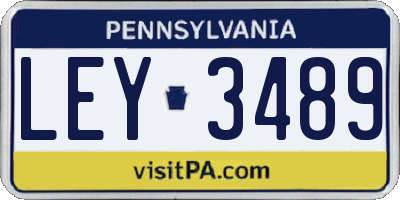 PA license plate LEY3489