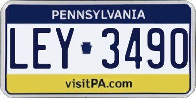 PA license plate LEY3490