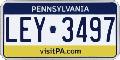 PA license plate LEY3497