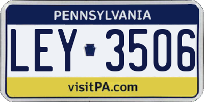 PA license plate LEY3506