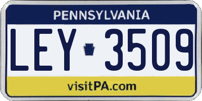 PA license plate LEY3509