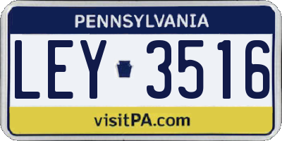 PA license plate LEY3516