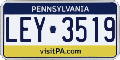 PA license plate LEY3519