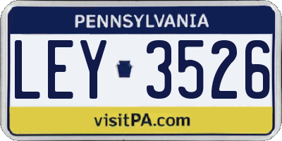 PA license plate LEY3526