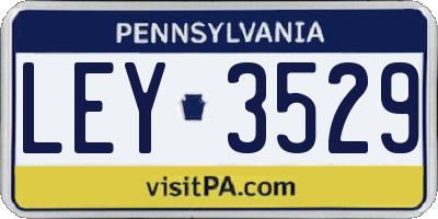 PA license plate LEY3529