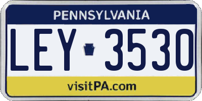 PA license plate LEY3530