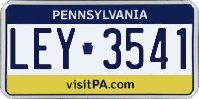 PA license plate LEY3541