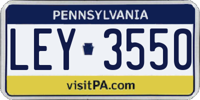 PA license plate LEY3550