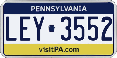 PA license plate LEY3552