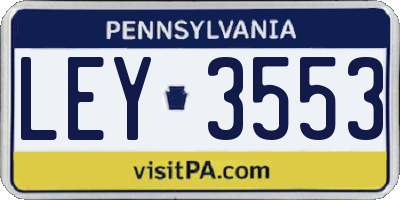 PA license plate LEY3553