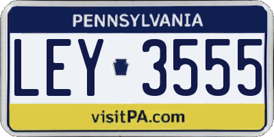 PA license plate LEY3555