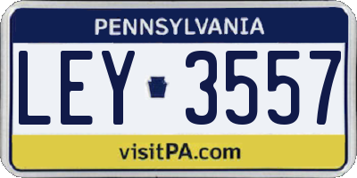 PA license plate LEY3557