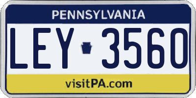 PA license plate LEY3560