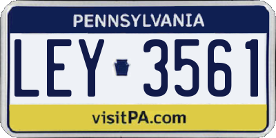 PA license plate LEY3561