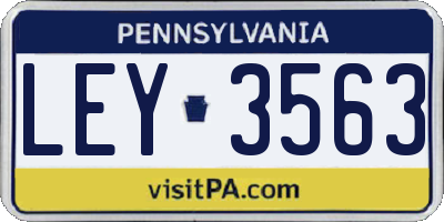 PA license plate LEY3563