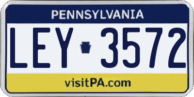 PA license plate LEY3572