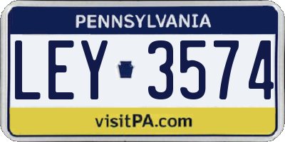 PA license plate LEY3574