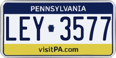 PA license plate LEY3577