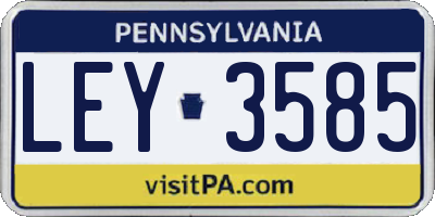 PA license plate LEY3585
