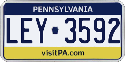 PA license plate LEY3592