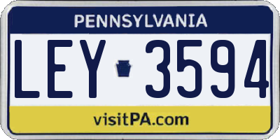 PA license plate LEY3594