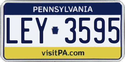 PA license plate LEY3595