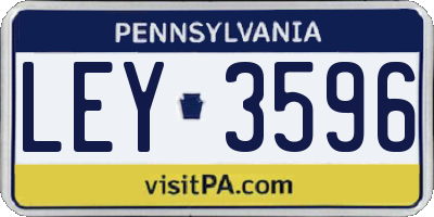 PA license plate LEY3596