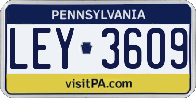 PA license plate LEY3609