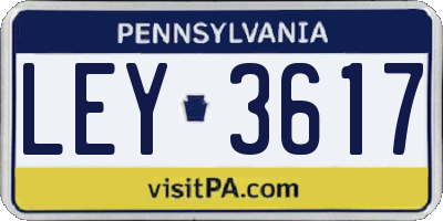 PA license plate LEY3617