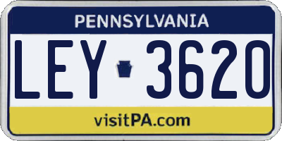 PA license plate LEY3620