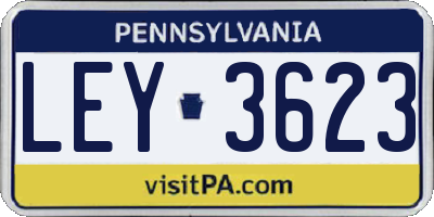 PA license plate LEY3623
